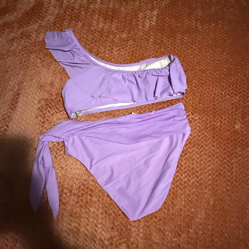 Giani Bini Lilac One-Shoulder Bikini Set L bottom XL top
